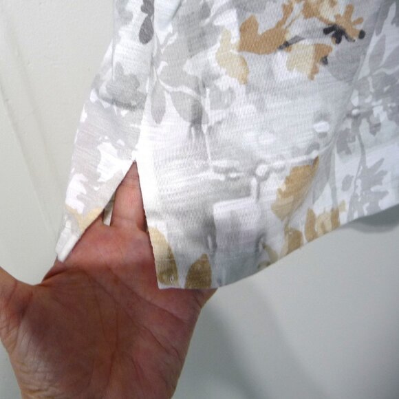 FALL FLORAL GRAY TAN WHITE BLOUSE XL PETITE - Picture 5 of 12